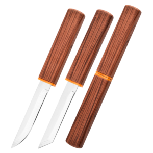 1 Pcs Wood Color Handle Dual Blade Knife