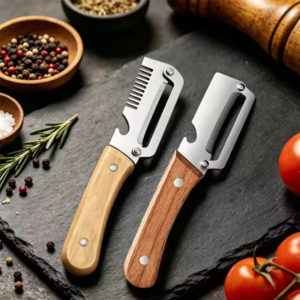 2 Pcs Set Wooden Handle Vegetable Peeler